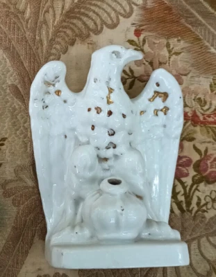 ENCRIER ANCIEN PORCELAINE PARIS 19°s "AIGLE IMPERIAL" NAPOLEON 1er EMPIRE - Photo 1/3