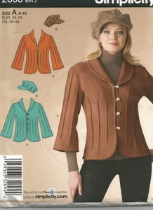 2808 Simplicity Sewing Pattern UNCUT Ladies Jacket & Hat Size 8 10 12 14 16 18 - Picture 1 of 4