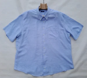 Burberry Shirt Mens XXXXXXL Blue Linen Embroidered Pocket Logo Made in Spain - Picture 1 of 8