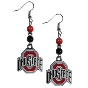 Pendientes colgantes de los Buckeyes del estado de Ohio (cuenta de ventilador) joyería con licencia de la NCAA - Imagen 1 de 3