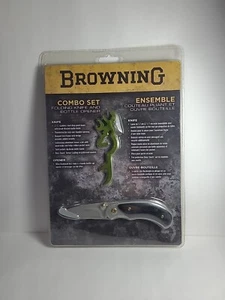 Browning Black Folding Knife and Bottle Opener Combo Set 2-1/4" Blade - Picture 1 of 9