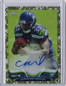 CHRISTINE MICHAEL NFL 2013 Topps Chrome Refractor Camo RC Auto 26/99 #186 Card - Picture 1 of 2