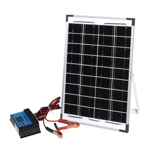 12V 10W Solar Panel Kit Mono Backup for Caravan Car Battery Charging Controller - Picture 1 of 11