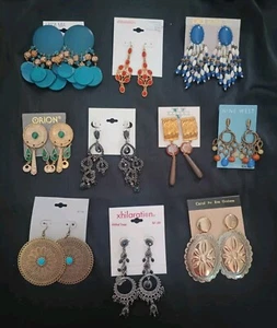NWT Vintage Lot of 10 Pair Pierced Dangle/Chandelier Earrings - Bild 1 von 7