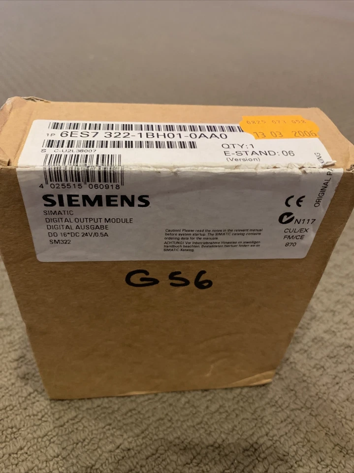 New Siemens 6es7 322-1bh01-0aa0 Simatic Digital Output Module  - Image 1 of 2