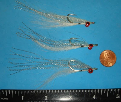 FLY FISHING FLIES - Light Blue/White CLOUSER DEEP MINNOW size #2 (6 pcs.) - Image 1 of 4