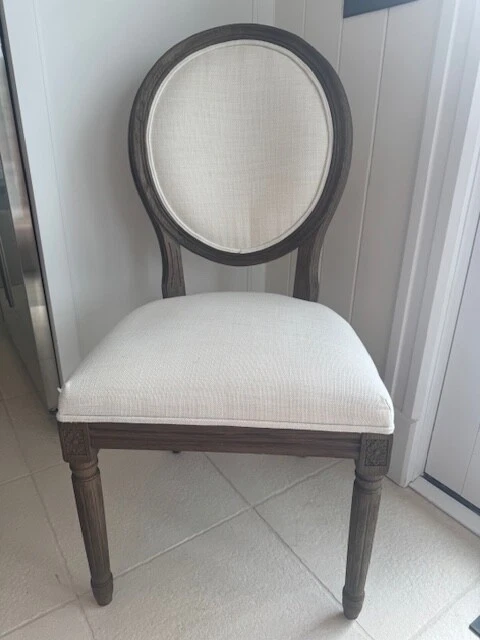 8 sillas de comedor laterales de lino toscano francés diestro diferentes MUY BUEN ESTADO. Foto 1 de 4