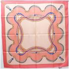 Authentic Cartier Must de Cartier Silk Scarf Pink Jewelry Pattern Used AB Rank