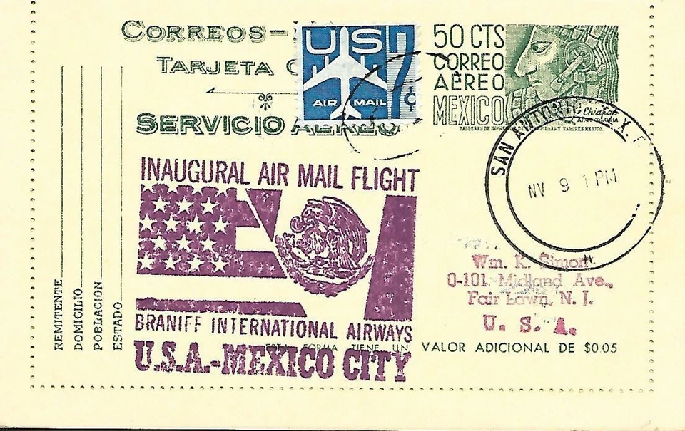 First FAM Airmail Flight Cover San Antonio TX November 9 1960 F34-40 - Image 1 of 1