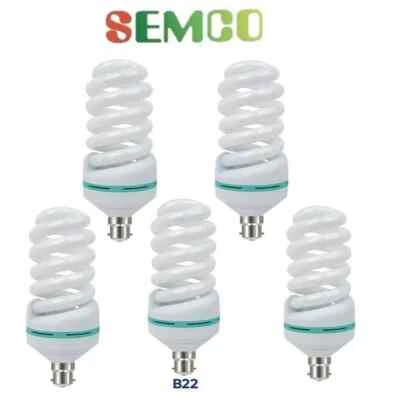 5 X 18W 6400K CFL LIGHT BULB DAYLIGHT BULB B22 BAYONET ENERGY SAVER BULB NEW - Image 1 of 2
