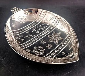 Silber Weihnachtsschmuck Süßigkeiten Schmuck Schale von International Silver Co POLIERT - Bild 1 von 5