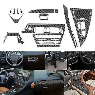 33 peças kits interiores de fibra de carbono real acabamento para BMW 6 Series M6 F12 F13 F06 11-18 - Imagem 1 de 4