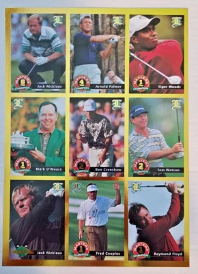 Tiger Woods 1997 Legends Uncut Sheet Nicklas Palmer Watson Couples MM1 - Image 1 of 2