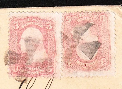 Cambridge MA Fancy Maltese Two 3c Washington Definitive c1867 Cover A Glover 8y - Image 1 of 4