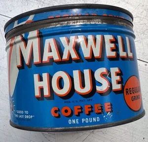 Vintage Maxwell House Drip Grind Coffee Tin Can 1 LB Key - Picture 1 of 8