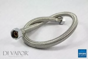 40cm Stainless Steel Braided Flexible Flexi Hose - 1/2" x 1/2" BSP 10mm Bore Tap - Picture 1 of 1