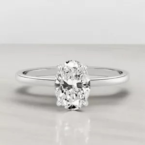 14K Weißgold Verlobungsring mit 1,10 Ct Ovalschliff IGI Lab Grown Diamant - Bild 1 von 13