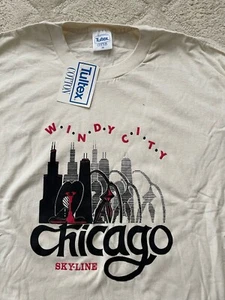 VTG 90s 80s Single Stitch Chicago Skyline tourist Souvenir T-shirt 2XL NEW - Picture 1 of 7