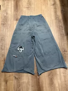 JNCO Mammoth Y2K Ultra Wide Leg ‘18 Leg Opening Embroidered Pants 32x30 (30x25) - Picture 1 of 14