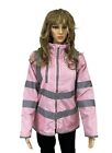 Womens Hi Vis Water Resistant Rain Jacket High Visibility Lightweight Breathable