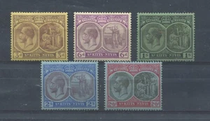 St. Kitts 1921-29 3d to 2/6d mint o.g. hinged - Picture 1 of 1