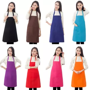 Women Men Apron Kitchen Dining Bar Cooking Restaurant Adult Aprons - Picture 1 of 19