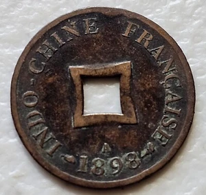 French Indochina 2 Sapeque 1898A - Picture 1 of 2