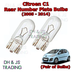 For Citroen C1 Rear Number Plate Bulbs Reg Plate Bulb Pair Light (05-14) - Picture 1 of 1