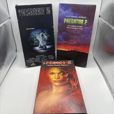 Horror VHS Movie Lot 3 - poltergeist III,predator II, species III, untested Foto 1 de 2