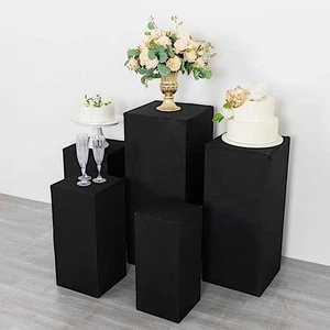 Set 5 COPRI ESPOSITORE RETTANGOLARE IN SPANDEX NERO con attacco decorazioni - Foto 1 di 8
