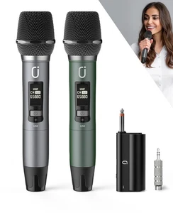 Wireless Microphones, Professional UHF Dual Microphones for Karaoke, Wireless... - Picture 1 of 7
