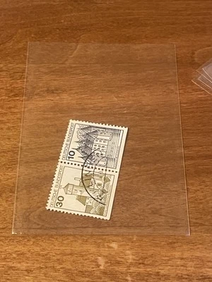 1977 German Castles And Palaces Stamp (2 Connected) - Image 1 of 2