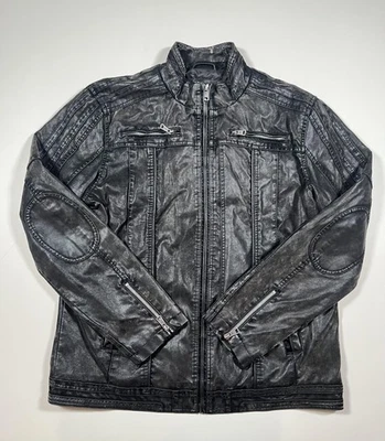BKE Jacket Mens XL Faux Leather Moto Biker Athletic Fit Zip Pockets - Image 1 of 4