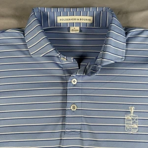 Holderness Bourne blau gestreiftes Polo großes Logo - Bild 1 von 4