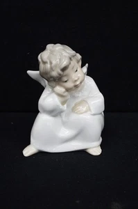 LLADRO Porzellan Figur #4539 Engel denkt 4" helle Haare 1969 SPANIEN - Bild 1 von 5