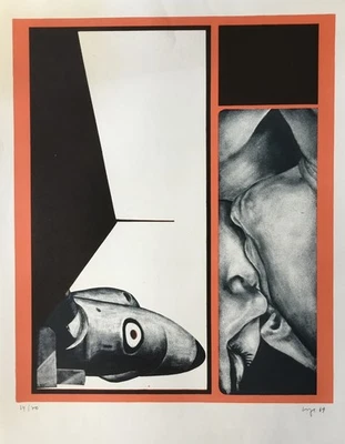 Peter SORGE Lithografie datiert 69 nummeriert 34/70 signiert - Bild 1 von 4