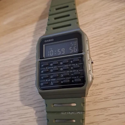 Casio Watch Calculator Men Green 3208 CA-53W Alarm Chronograph - Tested Works - Image 1 of 4