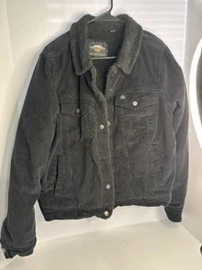 Harley Davidson Damen Sherpa gefütterte Cord Motorrad Reitjacke | XL - Bild 1 von 3