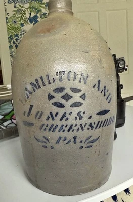 Hamilton & Jones, Greensboro, Pennsylvania Stoneware Jug - Image 1 of 4