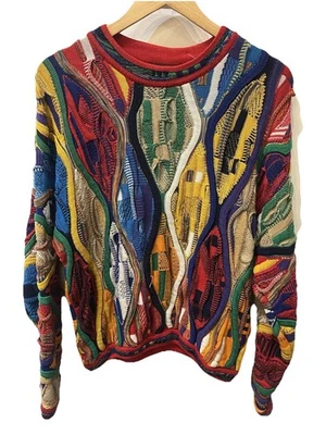 Suéter Vintage Tundra Canadá Estilo Coogi 3D Multicolor Arco Iris Años 90 Talla Mediana Foto 1 de 4