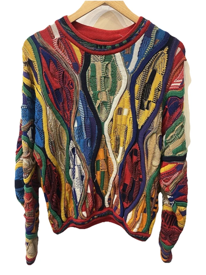 Suéter 3D Vintage Tundra Canadá Estilo Coogi Multicolorido Arco-íris Anos 90 Tamanho Médio - Imagem 1 de 4