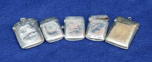 A small collection of Silver Vesta Cases + 1 Plate example 1891-1915 Birmingham - Picture 1 of 6