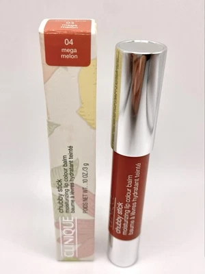 Clinique Chubby Stick Moisturizing Lip Balm 04 MEGA MELON Full Size New In Box - Image 1 of 2