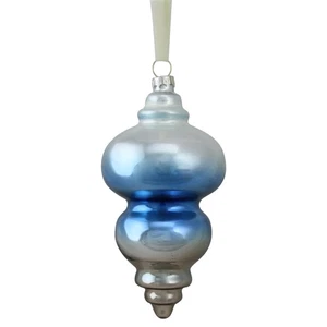 Northlight 6" Winter's Beauty Blu Cielo Argento Vetro Finale Decorazione Natalizia - Foto 1 di 2