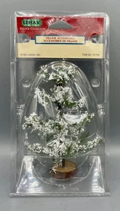 LEMAX Medium 6in Snow Flocked White Pine Tree #74173A 1997 Christmas Read - Picture 1 of 12
