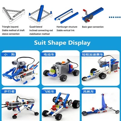 New 396PCS Kids 9686 Simple & Powered Machines Set MOC Motorized Mechanisms Base - Image 1 of 4