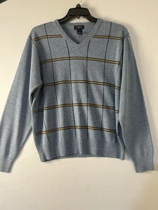 Suéter de golf Dockers para hombre azul talla grande manga larga cuello en V acrílico - Imagen 1 de 5