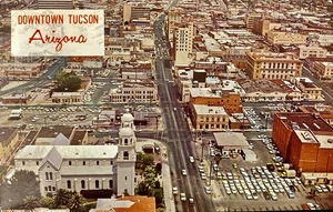 Tucson AZ "Downtown” Looking North on Stone Avenue Arizona Postcard - Picture 1 of 2