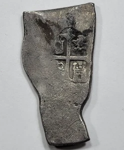 1665-1676 Cob 8 Reales Mexico Amazing Unique Shape 26.1g Long Bar *K636 - Picture 1 of 4