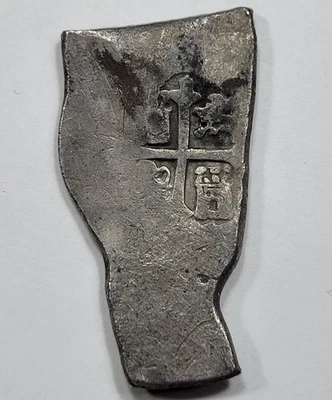 1665-1676 Cob 8 Reales Mexico Amazing Unique Shape 26.1g Long Bar *K636 - Image 1 of 4